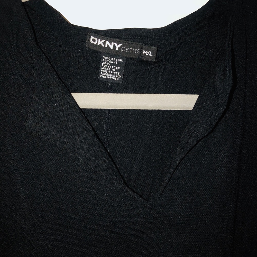 DKNY Petites 3/4 Women’s Shirt in Color Black